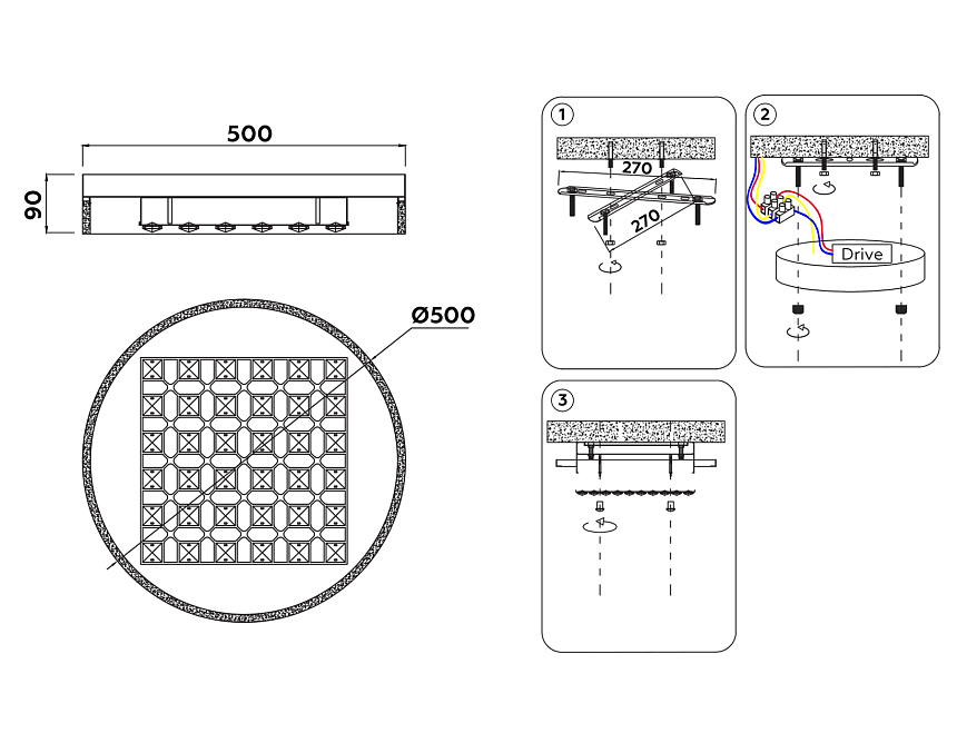FA151 WH белый 100W D500*90 (ПДУ РАДИО 2.4)